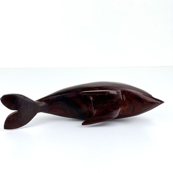 Ironwood MCM Hand Carved Dolphin Whale Sculpture Figurine - Picture 8 of 10